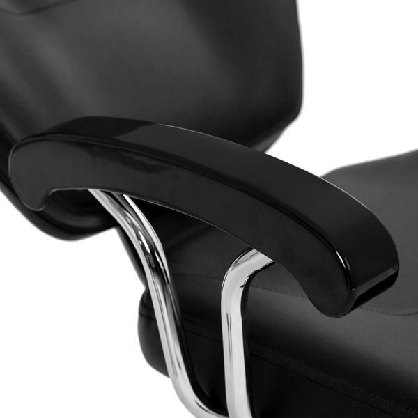  PVC皮套  铁电镀脚踏 ABS扶手 680电镀铁盘 带头枕 可放倒 理发椅 150kg 黑色-26