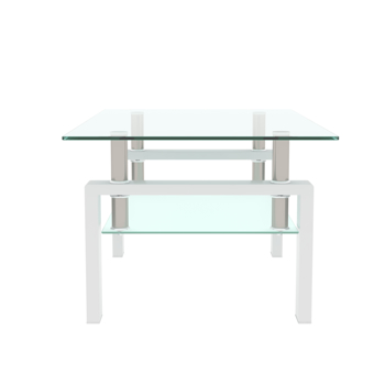 白色咖啡桌，透明咖啡桌，客厅现代侧中心桌子，客厅家具
