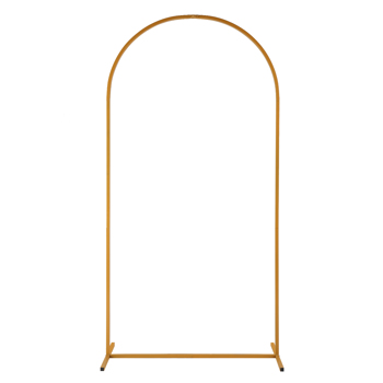  金黄色 带地钉水袋 铁质 铁拱门 100*200cm 圆弧顶 门框形 婚庆用 北美 N001