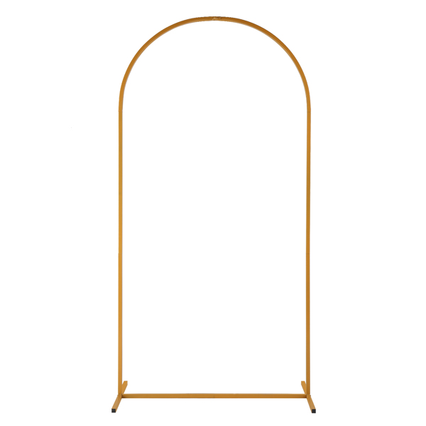  金黄色 带地钉水袋 铁质 铁拱门 100*200cm 圆弧顶 门框形 婚庆用 北美 N001-1