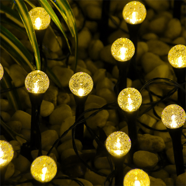 (带电)LED太阳能庭院气泡球灯串插地草坪灯（带说明书）1拖20 暖白-4