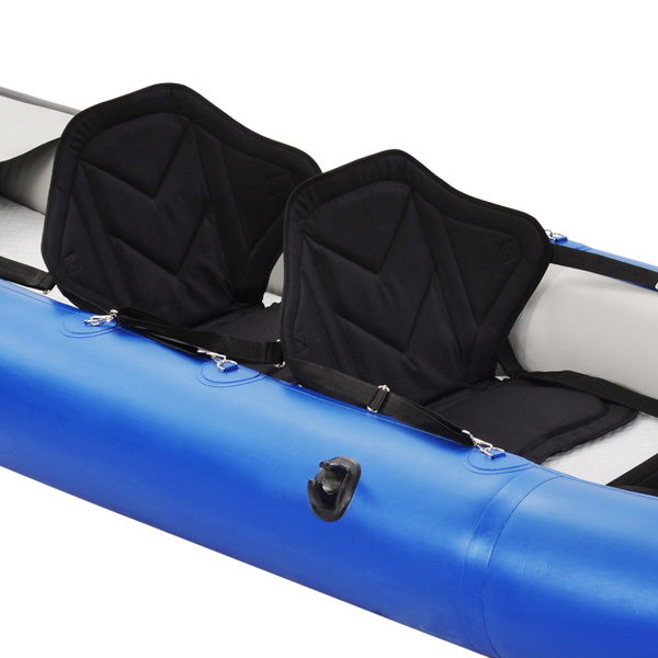 充气皮划艇套装与桨和气泵，便携式休闲旅游皮划艇可折叠钓鱼旅游皮划艇，串联2人皮划艇-3