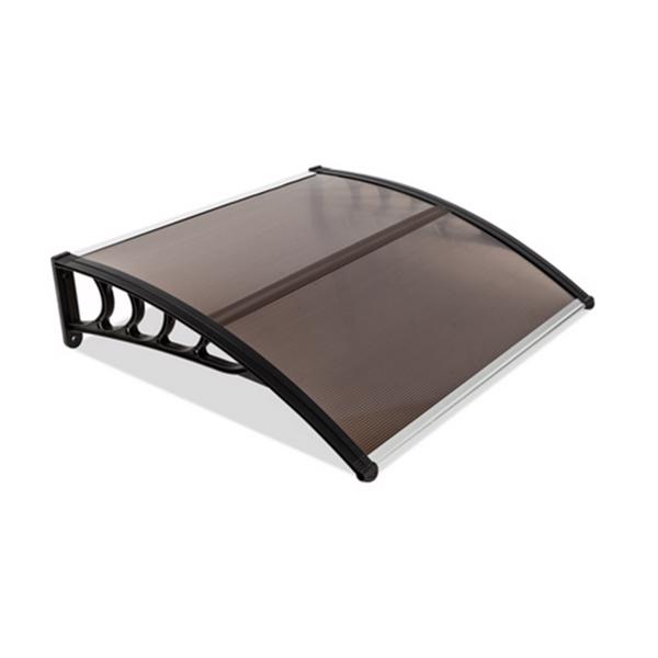 100*96cm 棕色板黑色支架 雨篷 塑料支架 阳光板 前后铝条-10