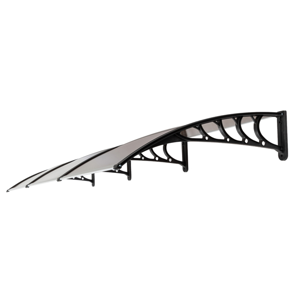 300*96cm 棕色板黑色支架 雨篷 塑料支架 阳光板 前后铝条-6