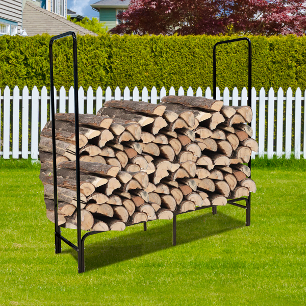木材架带防水木桩盖木材架盖户外全天候保护火木材存储(4英尺)-1