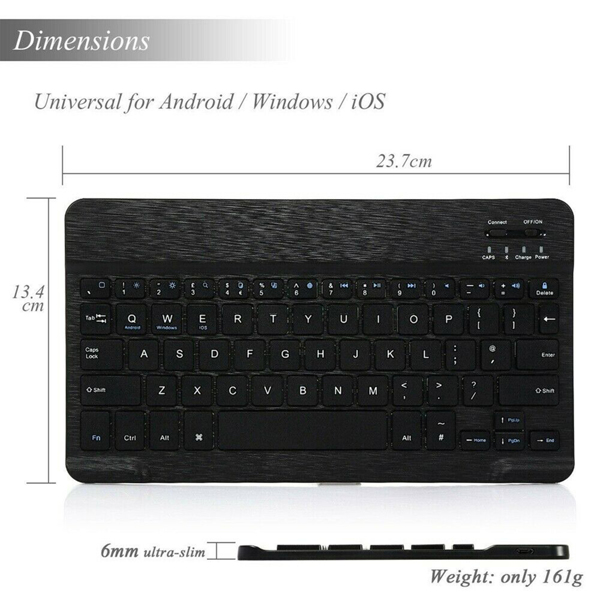 （带电）适用IPAD PRO 11寸 2020 带笔槽可分体无线键盘 黑色皮套+黑键盘-2