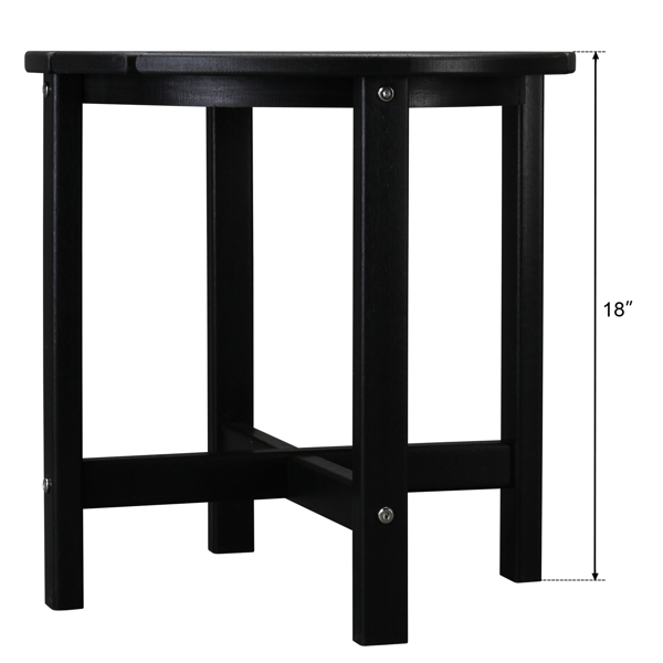  45.5*45.5*45.5cm 单层 圆形 黑色 HDPE边桌 N001-29