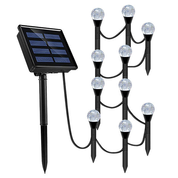 (带电)LED太阳能庭院气泡球灯串插地草坪灯（带说明书）1拖10 暖白-3