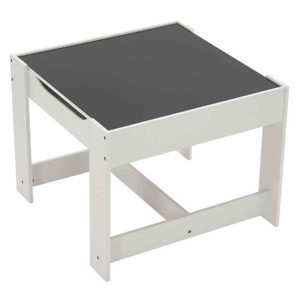  一桌两椅带两个收纳袋 三聚氰胺板 密度板 灰白色 儿童桌椅 61.5*61.5*48cm 可收纳 N101-15