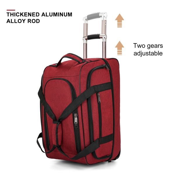 可拓展 三件套拉杆箱 轻便行李箱旅行箱   红黑色-9