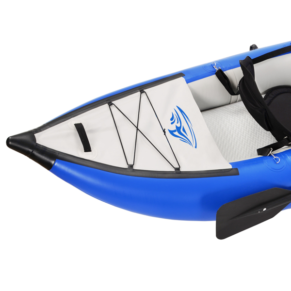 充气皮划艇套装与桨和气泵，便携式休闲旅游皮划艇可折叠钓鱼旅游皮划艇，串联2人皮划艇-9