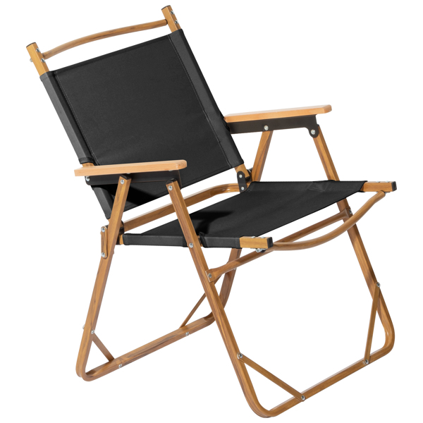  黑色 54.5*58*73.5cm 大号 野营椅 铝制框架 600D黑色牛津布 100kg 仿木纹喷漆 克米特椅 N001-16