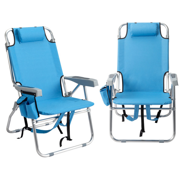  蓝色 沙滩椅 牛津布 银白色铝管 63*70*99cm 100kg 加高款 N001-19