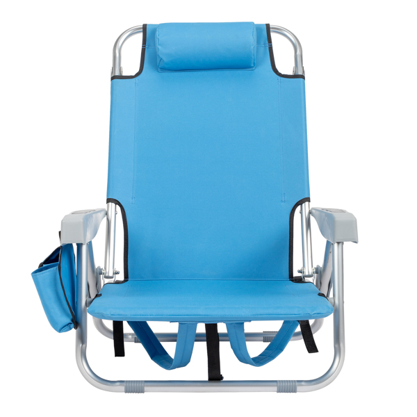  蓝色 沙滩椅 牛津布 银白色铝管 63*65*82cm 100kg 矮款 N001-14