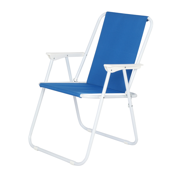  蓝色牛津布 沙滩椅 白色铁框架 52*54.5*75.5cm 100kg N001-24