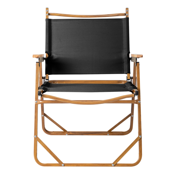  黑色 54.5*58*73.5cm 大号 野营椅 铝制框架 600D黑色牛津布 100kg 仿木纹喷漆 克米特椅 N001-3