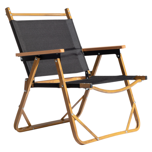  黑色 53*55*61cm 中号 野营椅 铝制框架 600D黑色牛津布 100kg 仿木纹喷漆 克米特椅 N001-99