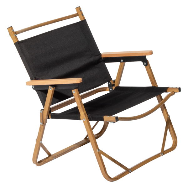  黑色 53*55*61cm 中号 野营椅 铝制框架 600D黑色牛津布 100kg 仿木纹喷漆 克米特椅 N001-49