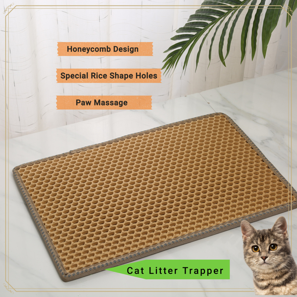 双层米粒状猫砂垫，猫砂清洁垫，猫砂盆垫子防溅垫过滤垫-12