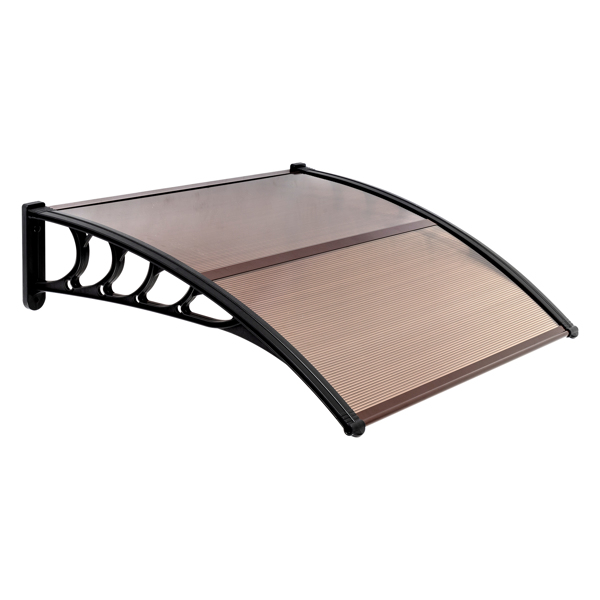  100*96cm 棕色板黑色支架/全棕色铝条 雨篷 塑料支架 阳光板 N001-1