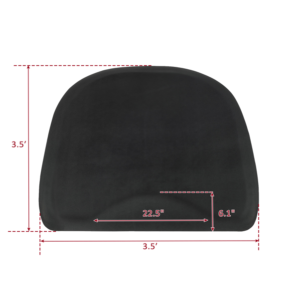  多边形内圆 3.5ft x3.5ft x1/2in PVC NBR 黑色 沙龙垫-16