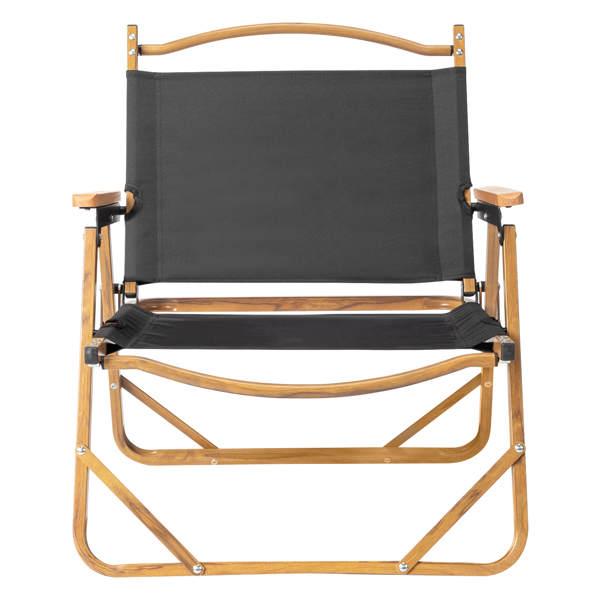  黑色 53*55*61cm 中号 野营椅 铝制框架 600D黑色牛津布 100kg 仿木纹喷漆 克米特椅 N001-3