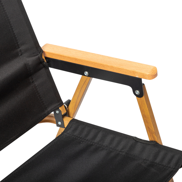  黑色 53*55*61cm 中号 野营椅 铝制框架 600D黑色牛津布 100kg 仿木纹喷漆 克米特椅 N001-98