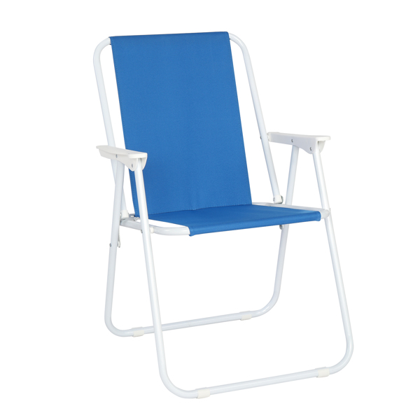  蓝色牛津布 沙滩椅 白色铁框架 52*54.5*75.5cm 100kg N001-1
