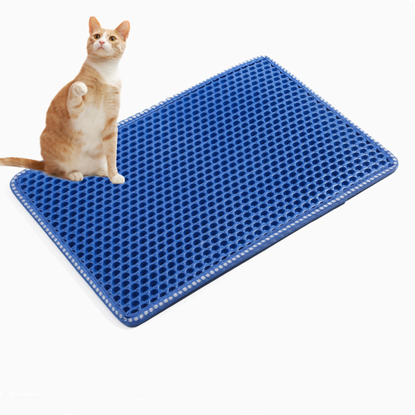 双层米粒状猫砂垫，猫砂清洁垫，猫砂盆垫子防溅垫过滤垫(JYD-GT-MSD-BLUE同款）-1