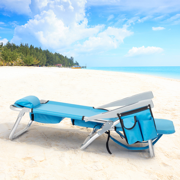  蓝色 沙滩椅 牛津布 银白色铝管 63*65*82cm 100kg 矮款 N001-26