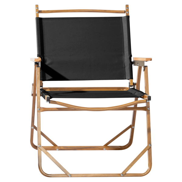  黑色 54.5*58*73.5cm 大号 野营椅 铝制框架 600D黑色牛津布 100kg 仿木纹喷漆 克米特椅 N001-14
