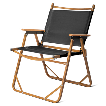  黑色 54.5*58*73.5cm 大号 野营椅 铝制框架 600D黑色牛津布 100kg 仿木纹喷漆 克米特椅 N001
