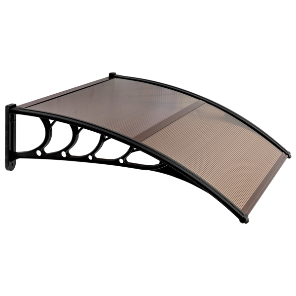  100*96cm 棕色板黑色支架/全棕色铝条 雨篷 塑料支架 阳光板 N001-7