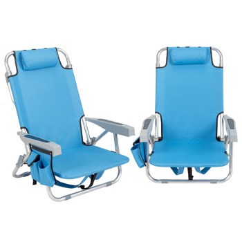  蓝色 沙滩椅 牛津布 银白色铝管 63*65*82cm 100kg 矮款 N001