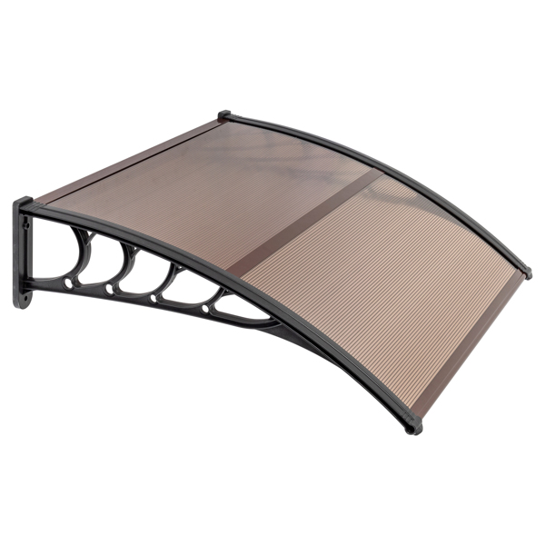  100*96cm 棕色板黑色支架/全棕色铝条 雨篷 塑料支架 阳光板 N001-9