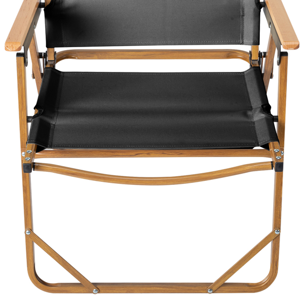 黑色 54.5*58*73.5cm 大号 野营椅 铝制框架 600D黑色牛津布 100kg 仿木纹喷漆 克米特椅 N001-19