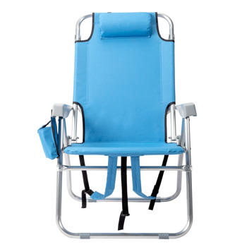  蓝色 沙滩椅 牛津布 银白色铝管 63*70*99cm 100kg 加高款 N001