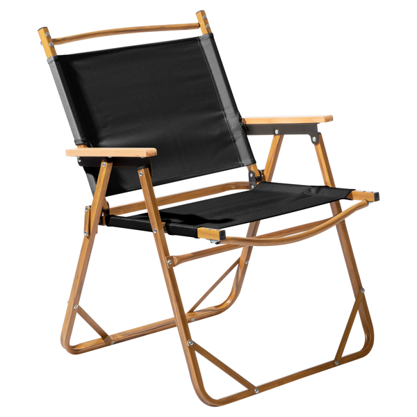  黑色 54.5*58*73.5cm 大号 野营椅 铝制框架 600D黑色牛津布 100kg 仿木纹喷漆 克米特椅 N001-15