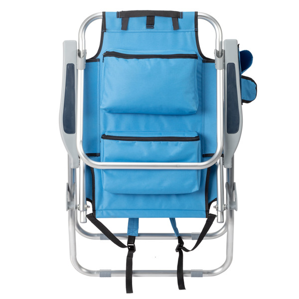  蓝色 沙滩椅 牛津布 银白色铝管 63*70*99cm 100kg 加高款 N001-36