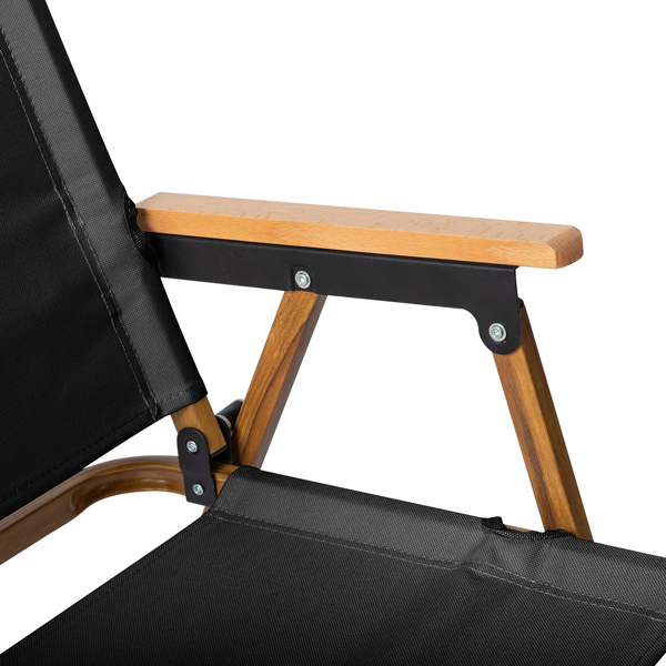  黑色 54.5*58*73.5cm 大号 野营椅 铝制框架 600D黑色牛津布 100kg 仿木纹喷漆 克米特椅 N001-21