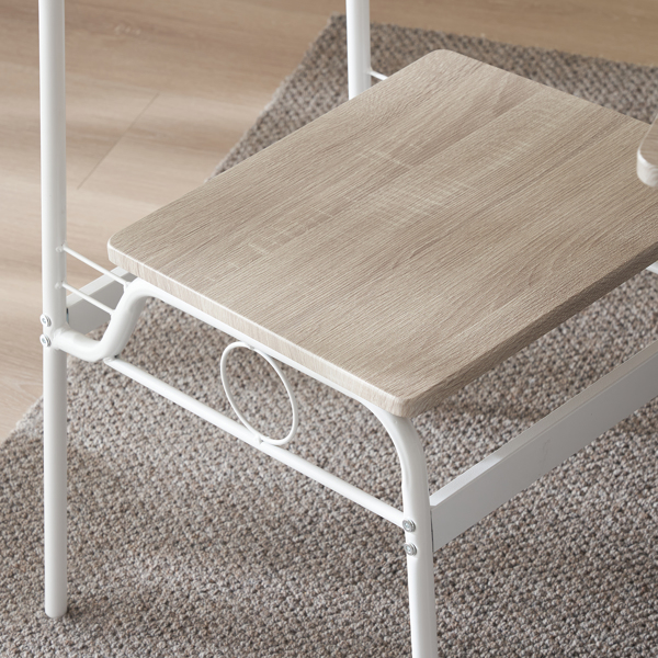  拆装 隔层 P2板 铁 白橡木色 餐桌椅套装 1桌1凳4椅 长方形 N101-51