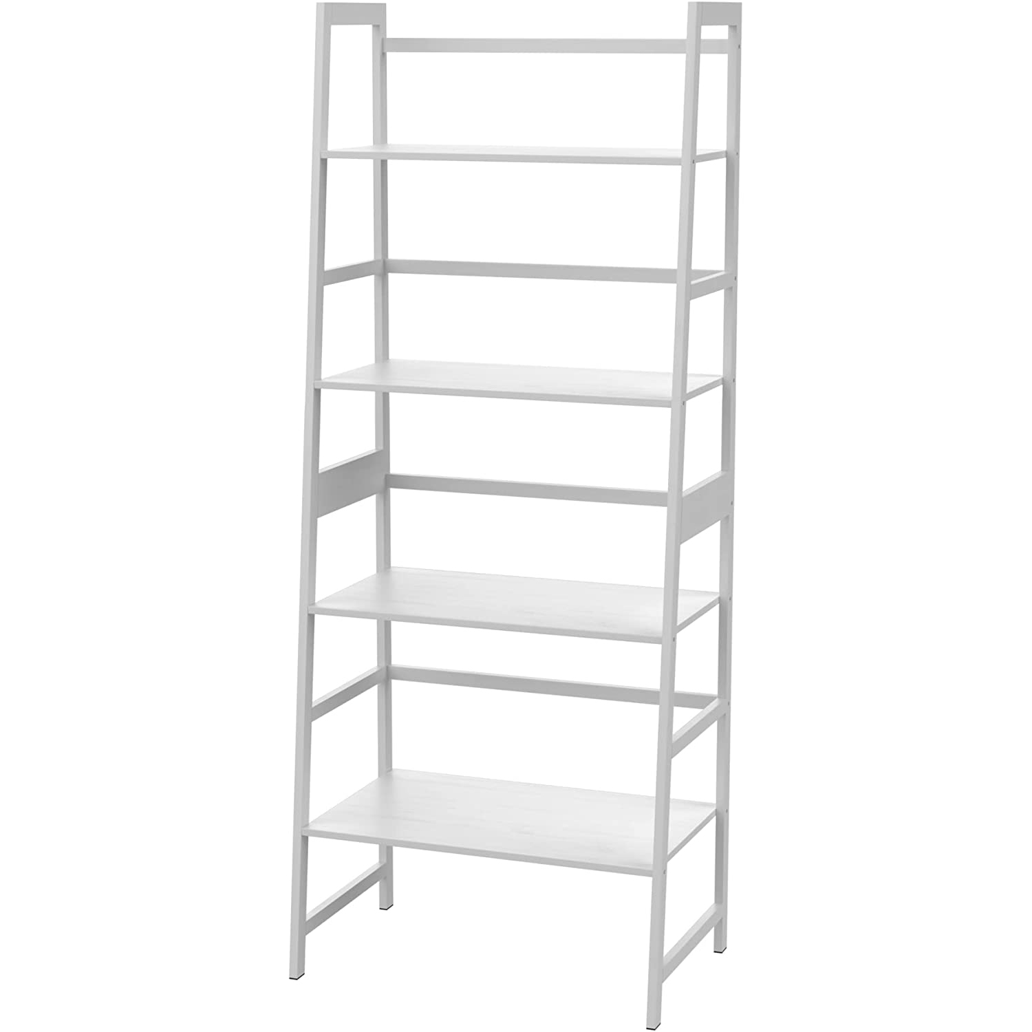 WTZ Book Shelf, White Bookshelf, Ladder Bookcase, 4 Tier Tall Book case for Bedroom, Living Room, Office MC-801