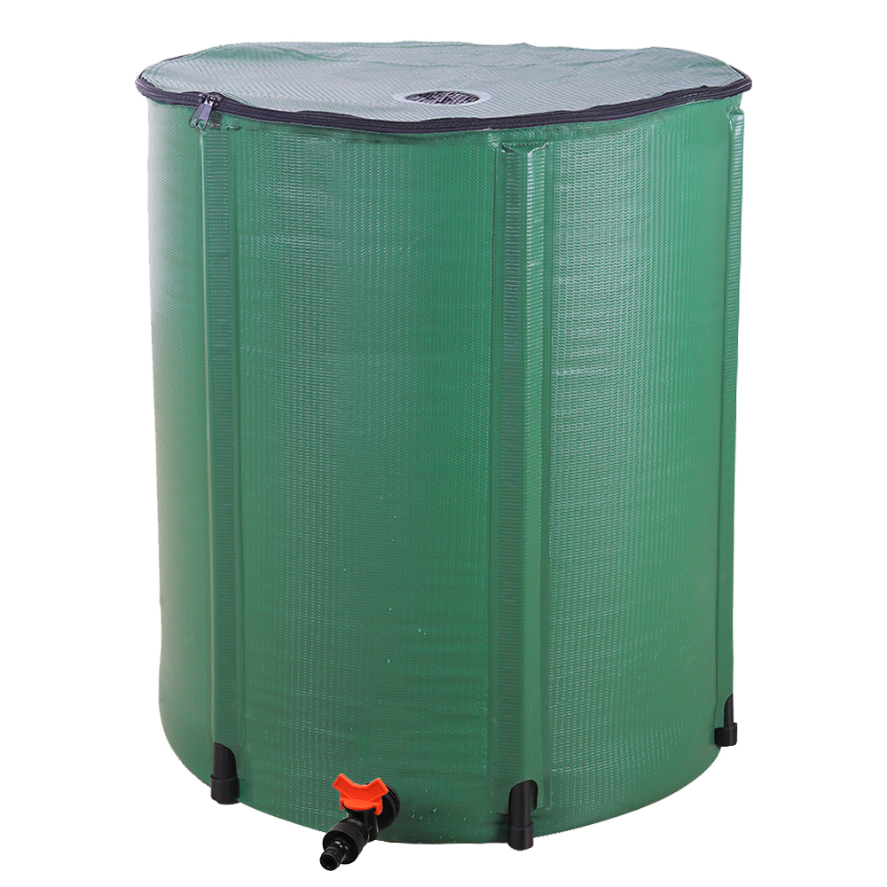 66 Gallon Folding Rain Barrel Water Collector Green