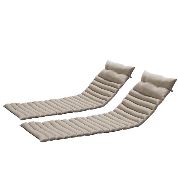 2个装一套户外躺椅坐垫替换家用坐垫休闲坐垫（卡其色）-1