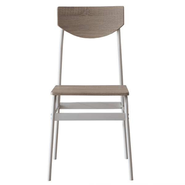  拆装 隔层 P2板 铁 白橡木色 餐桌椅套装 1桌1凳4椅 长方形 N101-42
