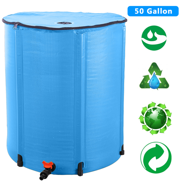  50 Gallon 蓝色 集雨桶 可折叠-30