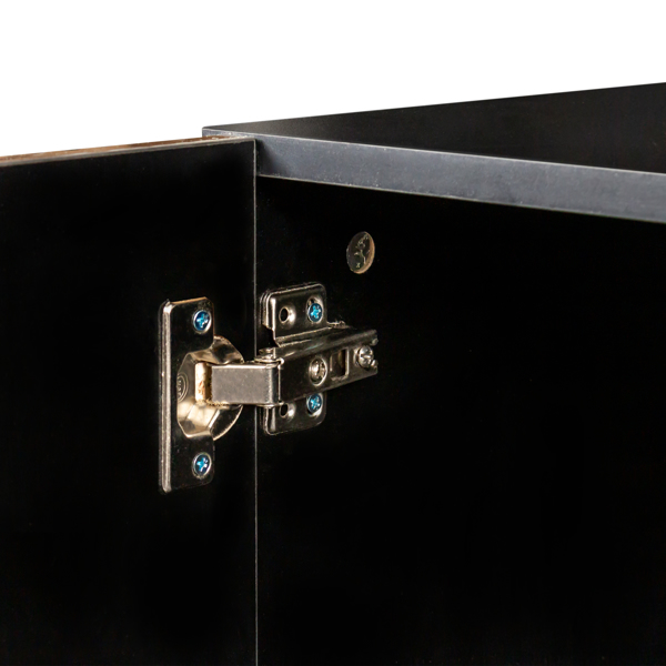  黑色 高亮面 刨花板 两抽 电视柜 带LED灯 可加装壁炉芯 N001-17