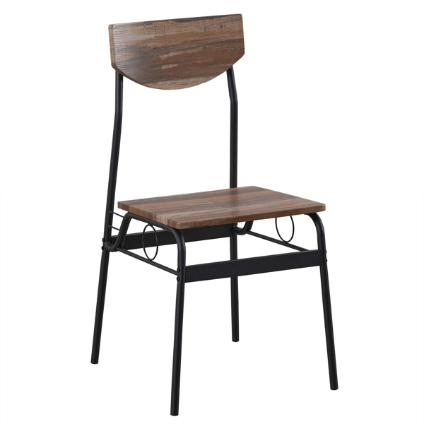  拆装 隔层 P2板 铁 自然色 餐桌椅套装 1桌1凳4椅 长方形 N101-39
