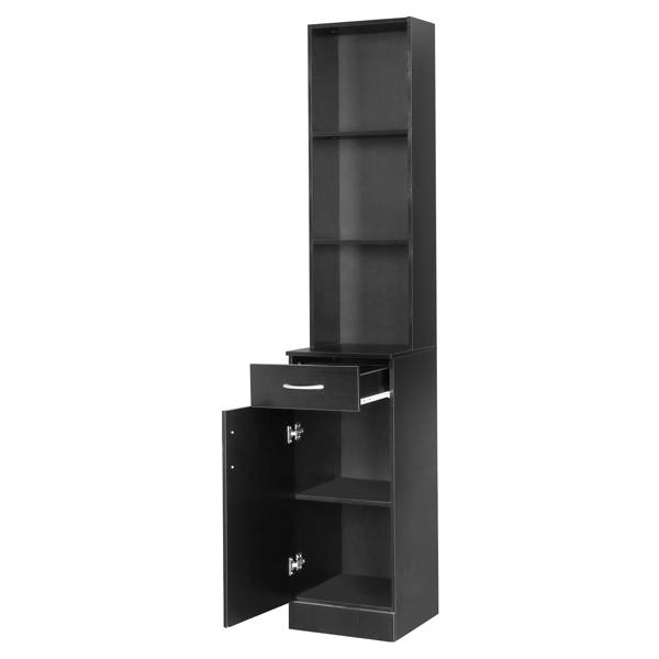  黑色 浮雕三胺面密度板 一门 一抽 三格 高柜 浴室立柜 N201-22