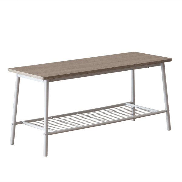  拆装 隔层 P2板 铁 白橡木色 餐桌椅套装 1桌1凳4椅 长方形 N101-40